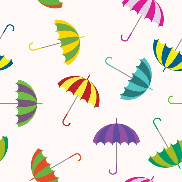 Fundo sem costura com guarda-chuvas coloridos — Vetor de Stock