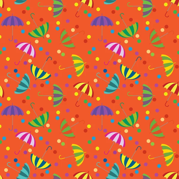 Sömlös bakgrund med färgglada paraplyer — Stock vektor