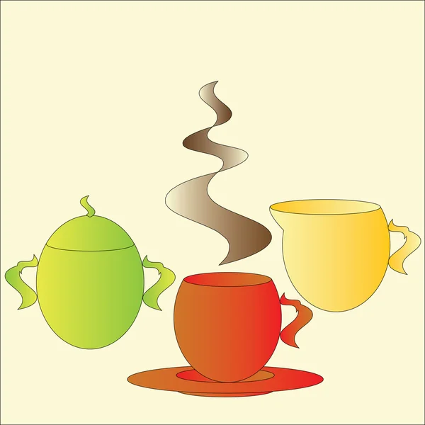Ensemble coloré de café — Image vectorielle