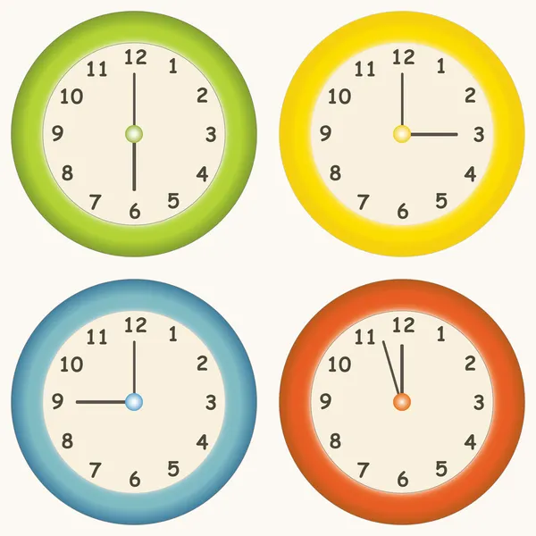 Kolorowe zegarki — Wektor stockowy