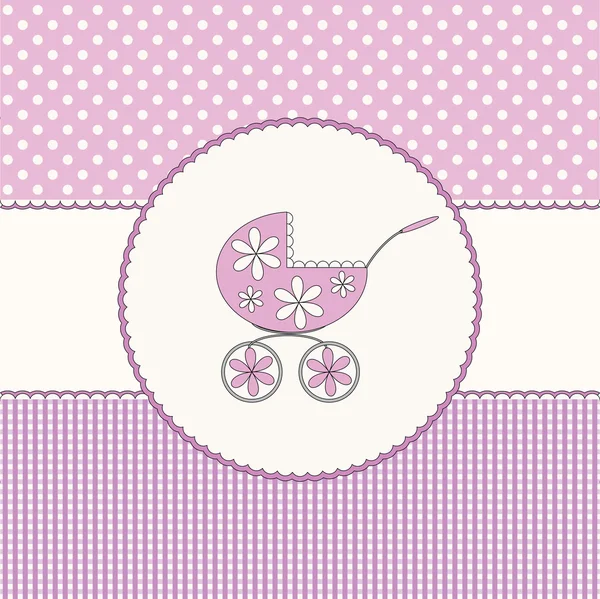 Baby girl pink background — Stock Vector