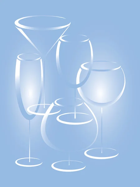 Ensemble de verres de boissons alcoolisées — Image vectorielle