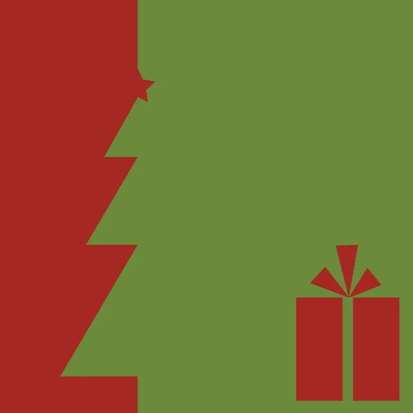 Arrière plan avec Noël tre et cadeau — Image vectorielle