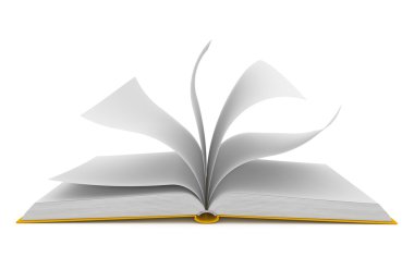 Open book over white background clipart