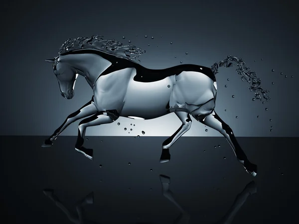 Water running horse over white — Stock Photo, Image