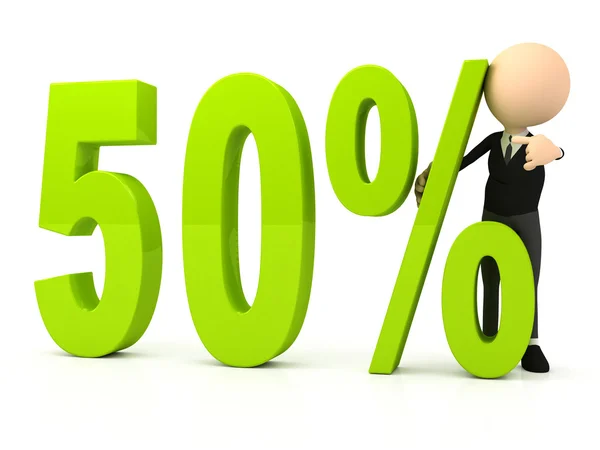 Símbolo percentual no fundo branco — Fotografia de Stock