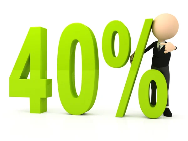 Símbolo percentual no fundo branco — Fotografia de Stock