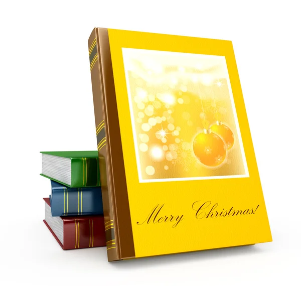 3D render Kerstmis boek op een witte achtergrond — Stockfoto