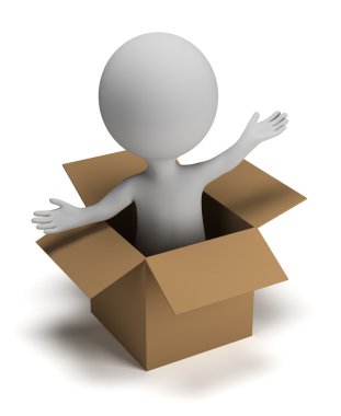3d small in the box clipart