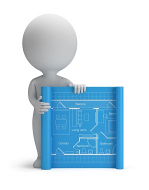 3d small - blueprint clipart