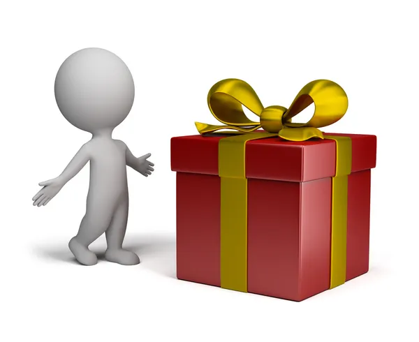3d small - big gift — Stock Photo, Image