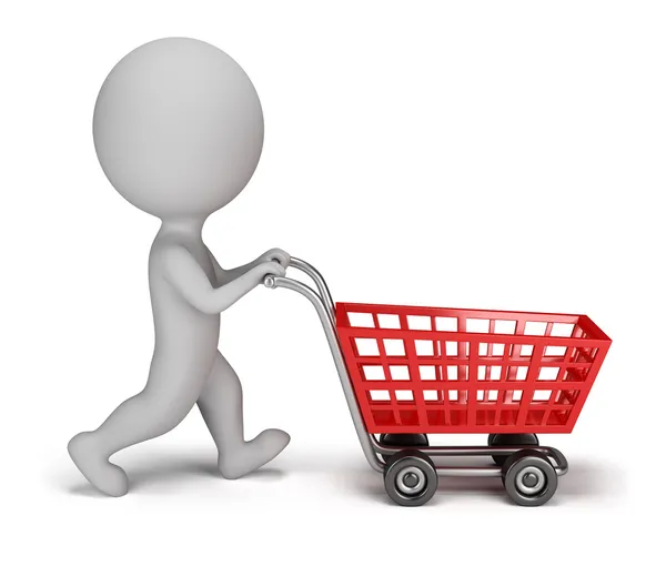 3d small - shopping cart — Stock Photo, Image