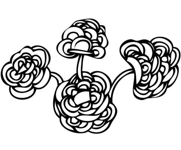 植物は 3 つの抽象的な開花の花 — ストックベクタ