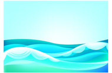 Waves of the ocean and blue sky clipart