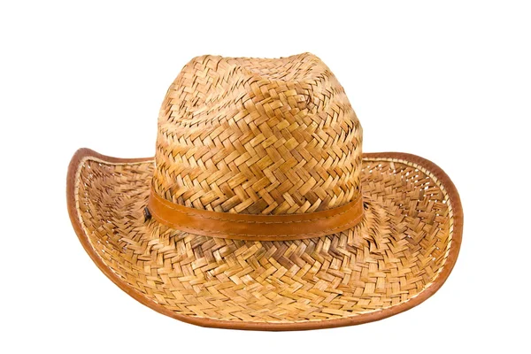 Изолированное изображение человека в соломенной шляпе — стоковое фото