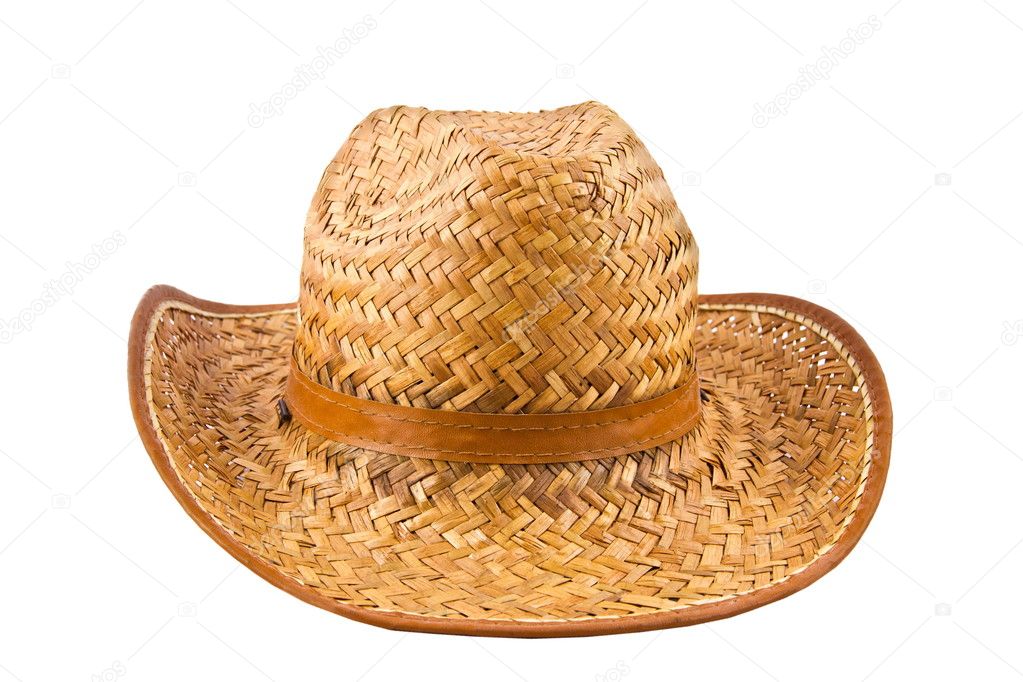 Isolated image of a yellow straw hat man