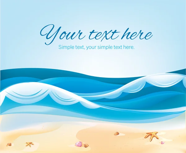 Barevné ilustrace od pláže ocean beach v létě — Stockový vektor
