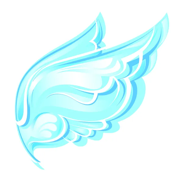 Blauwe vleugels op een witte achtergrond — Stockvector