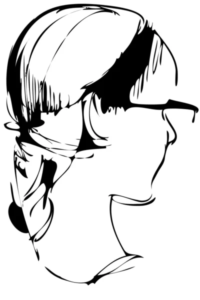 眼镜的金发女孩的肖像 — 图库矢量图片