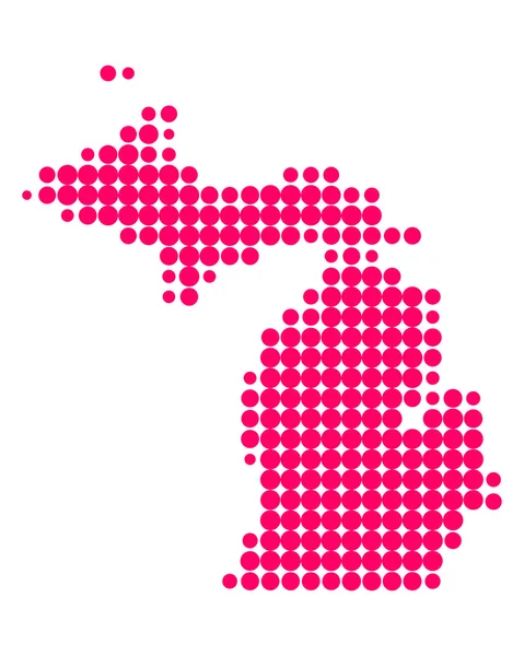 Michigan térképén — Stock Vector