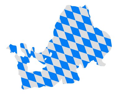 Bavyera bayrak ve chiemsee Gölü Haritası