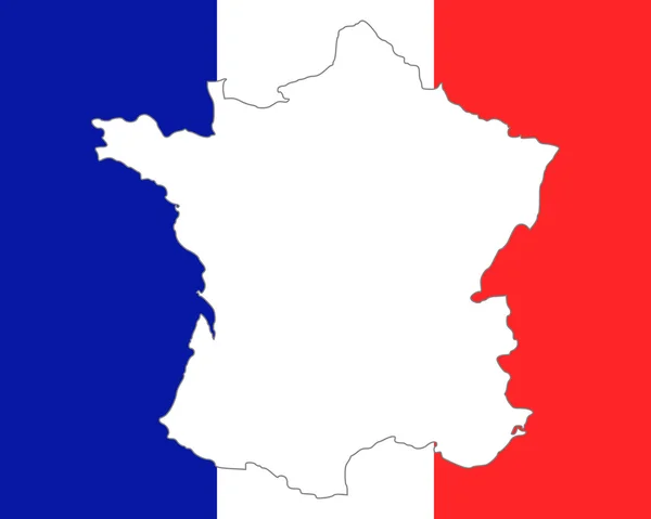 Karte und Fahne von Frankreich — Stockvektor