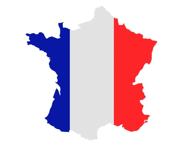 Karta och flagga över Frankrike — Stock vektor