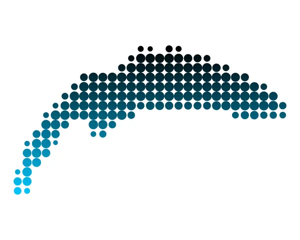 La carte du lac Léman — Image vectorielle