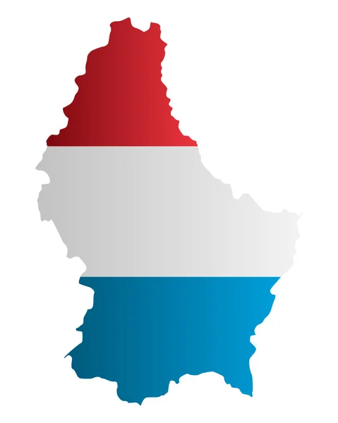 Mapa y Bandera de Luxemburgo — Vector de stock