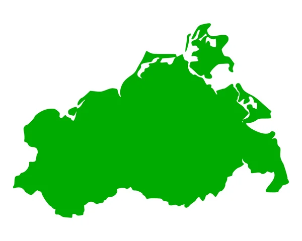 Karta över mecklenburg-vorpommern — Stock vektor
