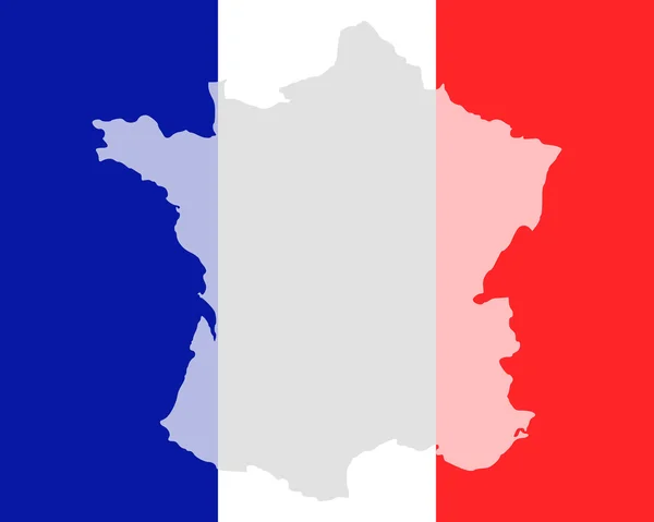 Mapa i bandera Francji — Wektor stockowy