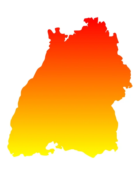 O mapa de Baden-Wuerttemberg — Vetor de Stock