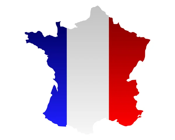 Mappa e Bandiera della Francia — Vettoriale Stock