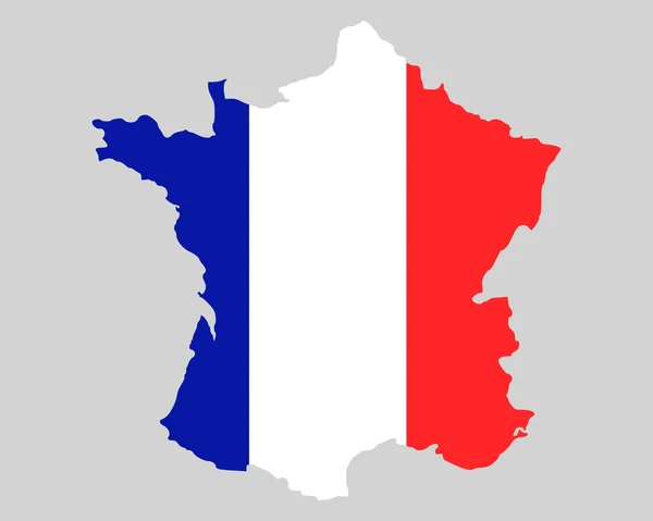 Mapa e Bandeira da França — Vetor de Stock