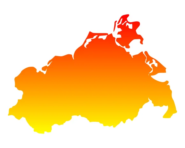 Map of Mecklenburg-Vorpommern — Stock Vector