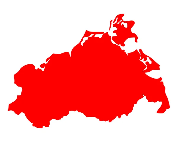 メクレンブルク ＝ フォアポンメルン州の地図 — ストックベクタ