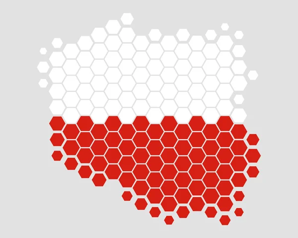 Carte géographique et drapeau de Pologne — Image vectorielle