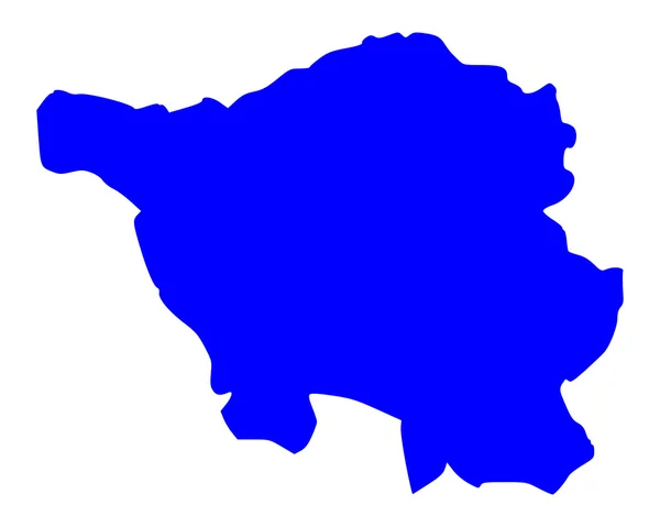 Peta Saarland - Stok Vektor