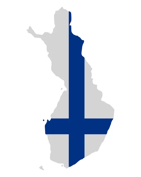 Mappa e Bandiera della Finlandia — Vettoriale Stock