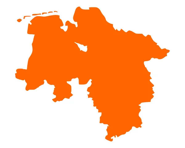 Mapa da Baixa Saxônia —  Vetores de Stock
