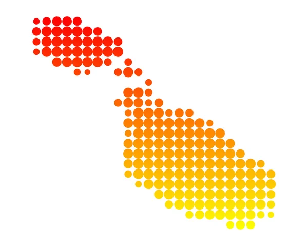 La mappa di Malta — Vettoriale Stock