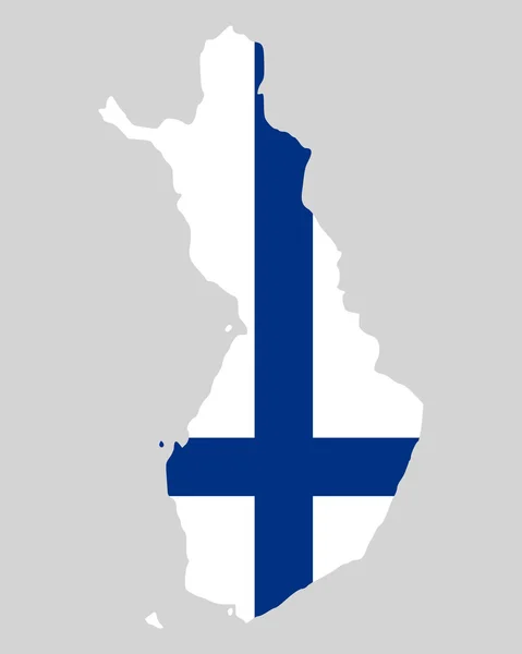 芬兰地图及国旗 — 图库矢量图片