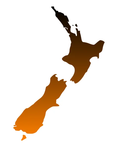ニュージーランド地図 — ストックベクタ