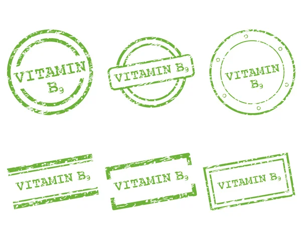 Vitamin B9 stamps — Stock Vector