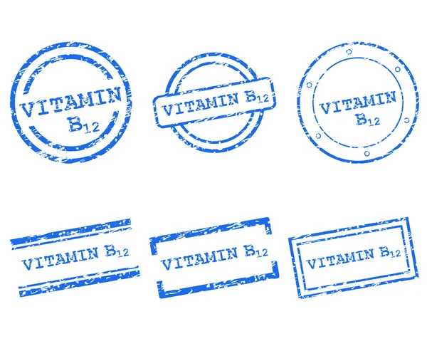 Vitamin B12 stamps — Stock Vector