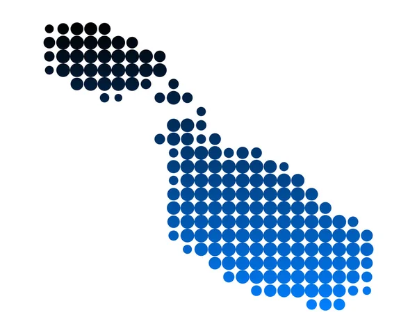 La carte de Malte — Image vectorielle