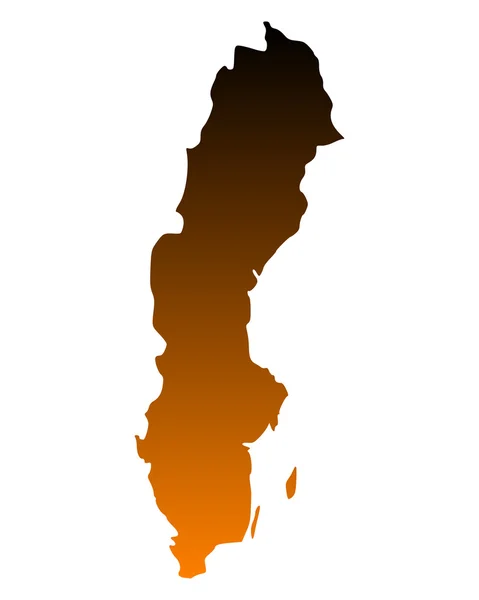 La mappa di Svezia — Vettoriale Stock