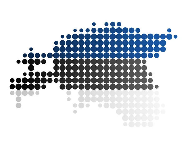 Mapa i bandera Estonii — Wektor stockowy