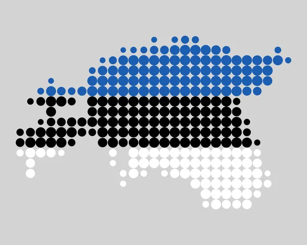 Χάρτης και Σημαία Εσθονίας — Διανυσματικό Αρχείο