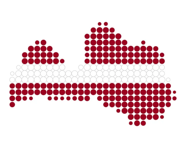 Mapa y Bandera de Letonia — Vector de stock